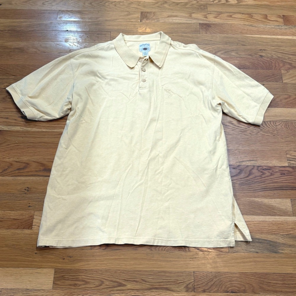 Original Island Sport Mens XL Polo Shirt Yellow Cotton Marlin Embroidered Sz XL
